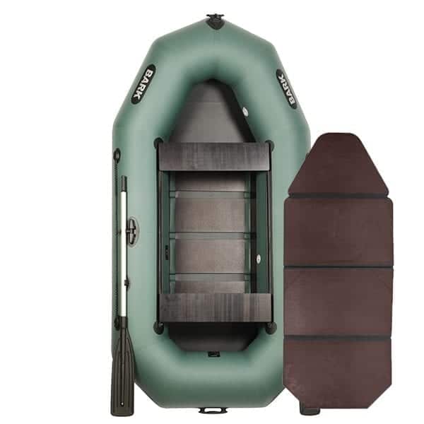 Лодка Bark В-270D двухместная гребная, двигающиеся сиденья, слань-книжка, комплект