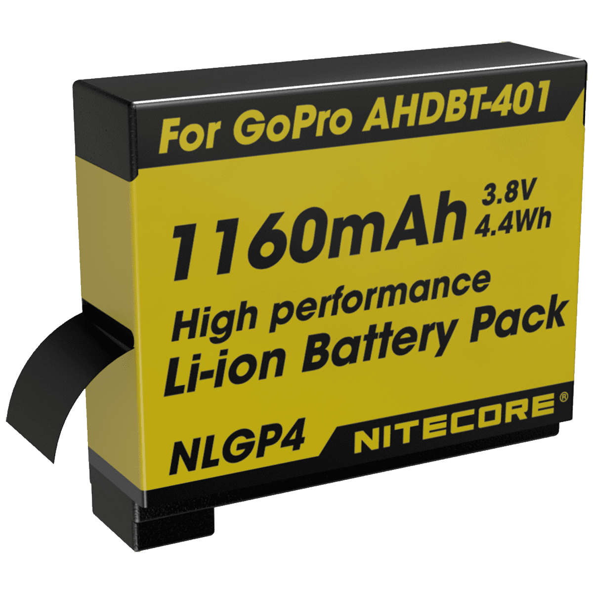 Аккумулятор литиевый Li-Ion Nitecore NLGP4 для GoPro AHDBT-401 3.7V (1160mAh)