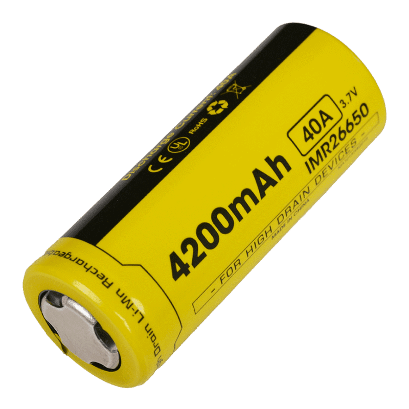 Аккумулятор литиевый Li-Ion IMR 26650 Nitecore 3.7V (4200mAh)