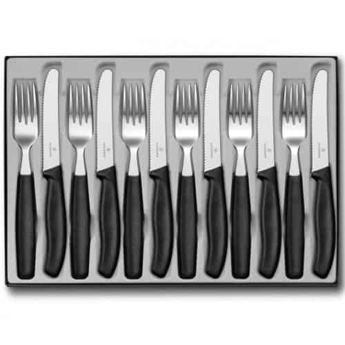 Набор кухонный Victorinox SwissClassic Table Set (6 ножей, 6 вилок), черный 6.7833.12