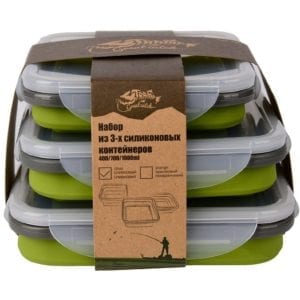 Набор из 3х контейнеров силиконовых Tramp -olive