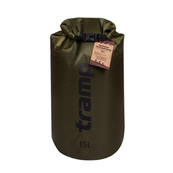 Гермомешок PVC Diamond Rip-Stop 15л Tramp TRA-112-olive