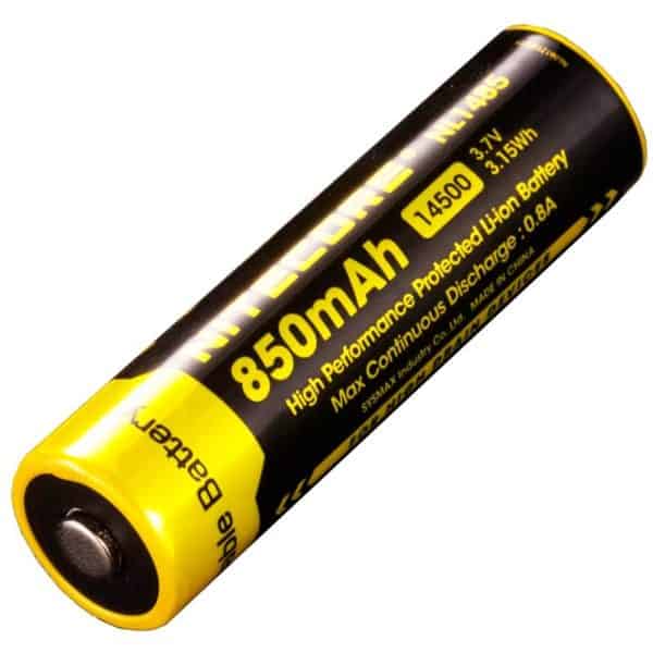 Аккумулятор литиевый Li-Ion 14500 Nitecore NL1485 (850mAh) защищенный