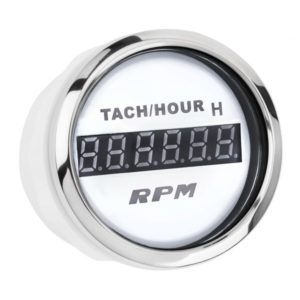 Цифровой тахометр со счетчиком моточасов I GAUGE 52MM (белый) LED дисплей