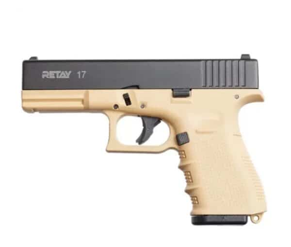 Пистолет сигнальный, стартовый Retay Glock G 17 (9мм, 14 зарядов), sand