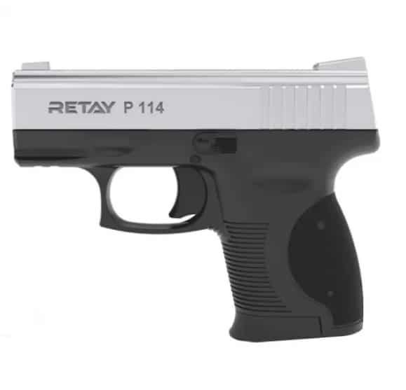Пистолет сигнальный стартовый Retay P114 (9мм 6 зарядов) никель