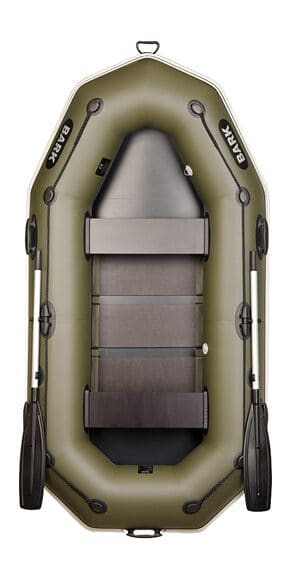 Лодка Bark В-260Р двухместная гребная привальный брус 4 ручки стационарные сиденья реечный настил комплект