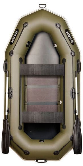 Лодка Bark В-260РD двухместная гребная привальный брус 4 ручки двигающиеся сиденья реечный настил комплект