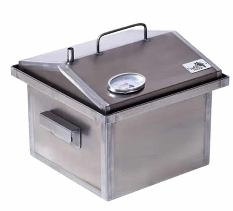 Коптильня двухъярусная с гидрозатвором и термометром для гор. копчения Smoke House (300х300х250мм) Коптильня двухъярусная с гидрозатвором и термометром для гор. копчения Smoke House (300х300х250мм)