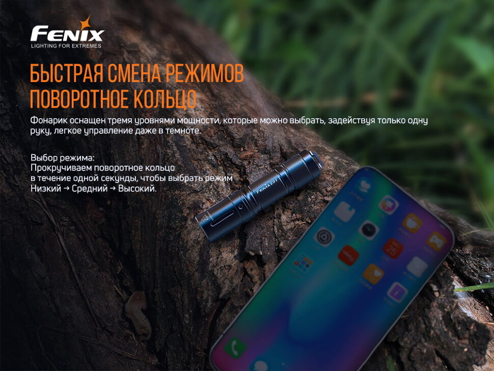 Фонарь ручной Fenix PD36R+фонарь ручной Fenix E01 V2.0 в подарок23