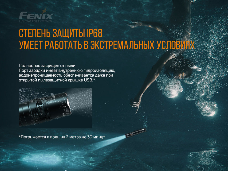 Фонарь ручной Fenix PD36R+фонарь ручной Fenix E01 V2.0 в подарок9