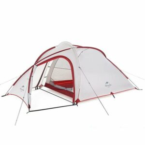 Палатка сверхлегкая четырехместная с футпринтом Naturehike Hiby NH19ZP005 40D серо-красный