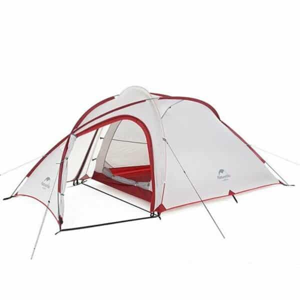 Палатка сверхлегкая четырехместная с футпринтом Naturehike Hiby NH19ZP005 40D серо-красный