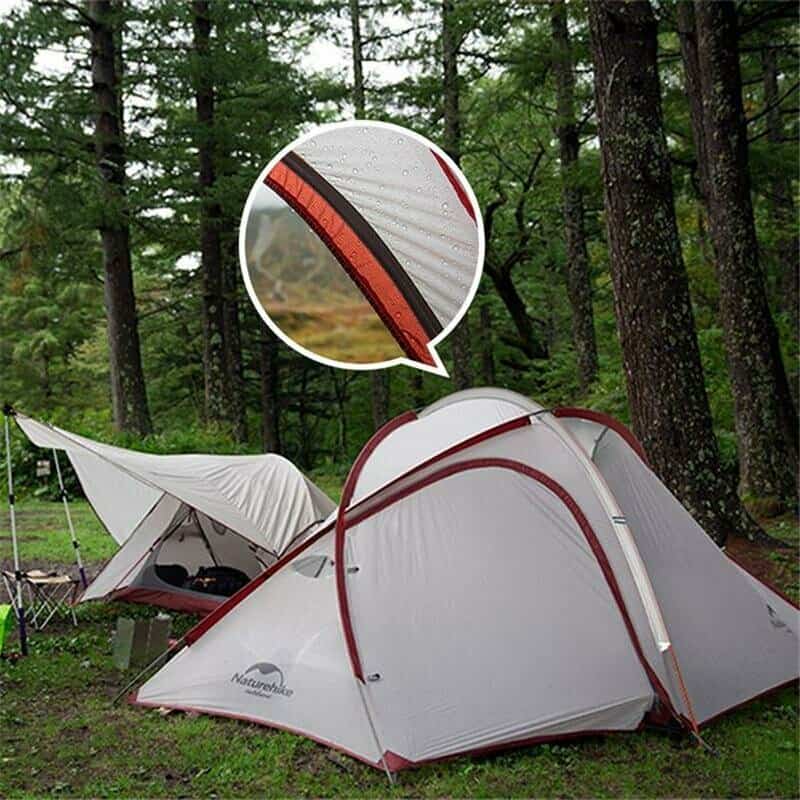 Палатка сверхлегкая четырехместная с футпринтом Naturehike Hiby NH19ZP005 40D серо-красный1
