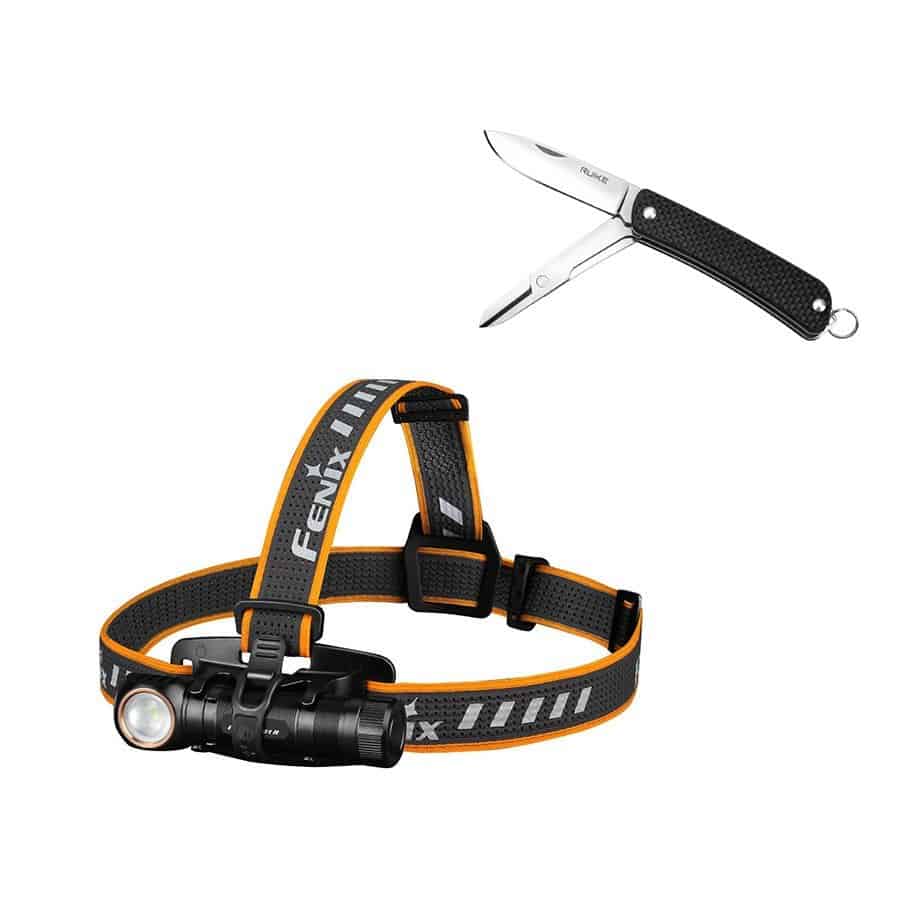 Фонарь налобный Fenix HM61R + Складной нож Ruike S22 Черный Фонарь налобный Fenix HM61R + Складной нож Ruike S22 Черный