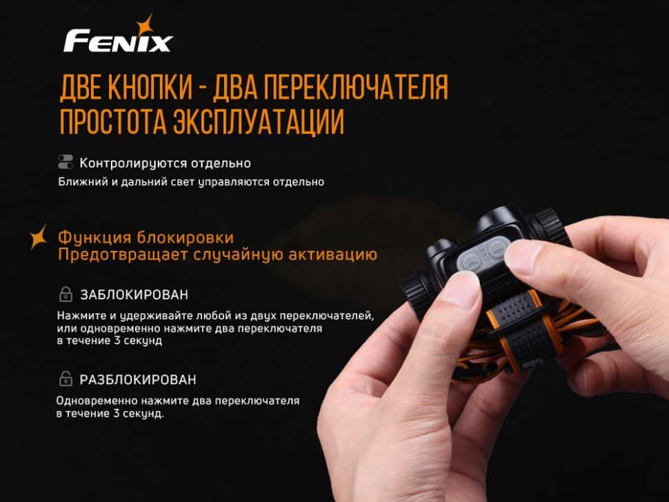 Фонарь налобный Fenix HM65R + Фонарь универсальный Fenix E-LITE23