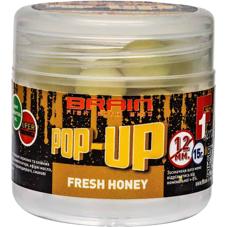 Бойлы Brain Pop-Up F1 Fresh Honey (мед с мятой) 14mm 15g Бойлы Brain Pop-Up F1 Fresh Honey (мед с мятой) 14mm 15g