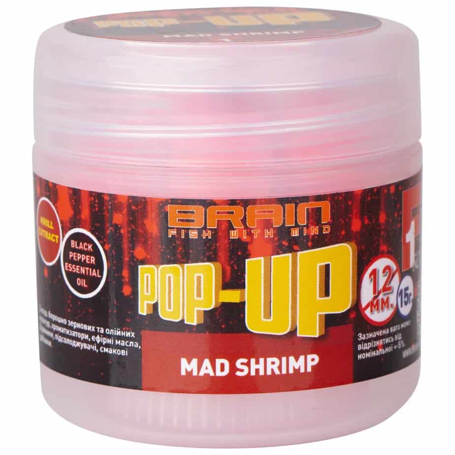 Бойлы Brain Pop-Up F1 Mad Shrimp (креветка-специи) 12mm 15g Бойлы Brain Pop-Up F1 Mad Shrimp (креветка/специи) 12mm 15g
