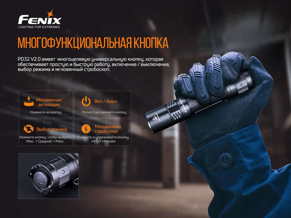 Фонарь ручной Fenix PD32 V2.0-7