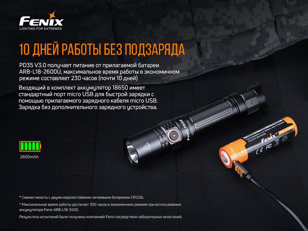 Фонарь ручной Fenix PD35 V3.0-13