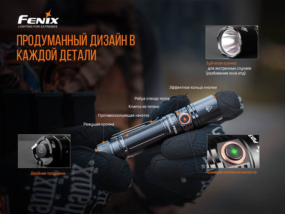 Фонарь ручной Fenix PD35 V3.0-15