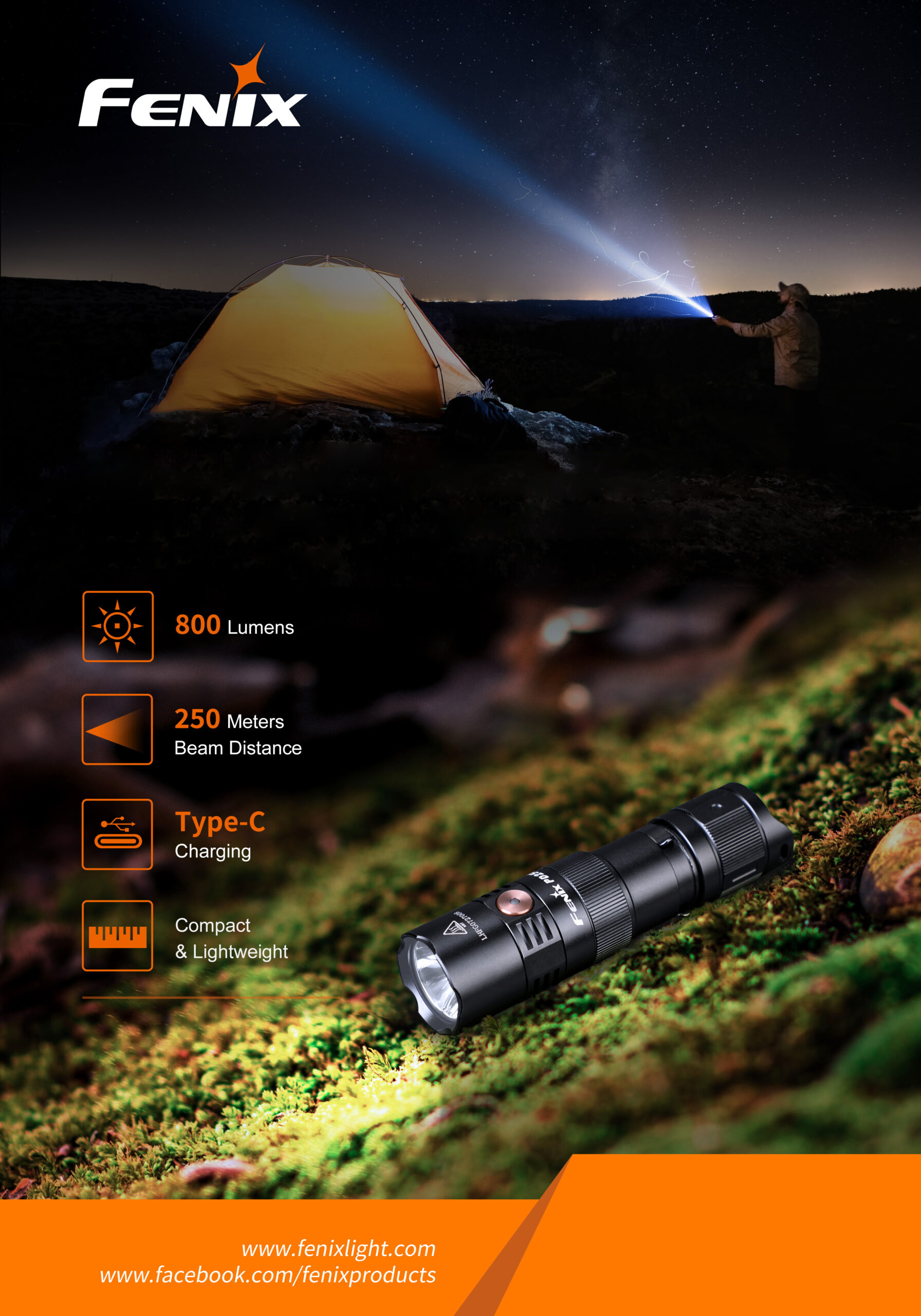 Фонарь ручной Fenix PD25R-5