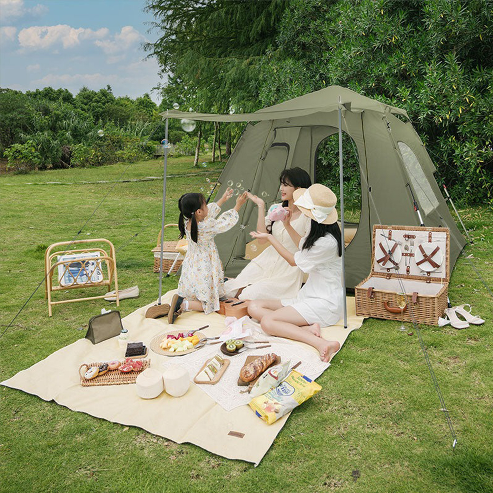 Палатка трехместная Naturehike Ango Pop-Uup NH21ZP010 210T со стойками темно-зеленая-3