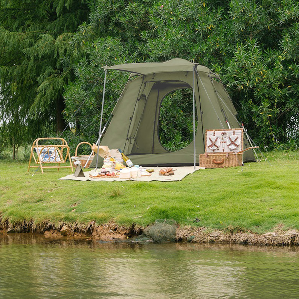 Палатка трехместная Naturehike Ango Pop-Uup NH21ZP010 210T со стойками темно-зеленая-4