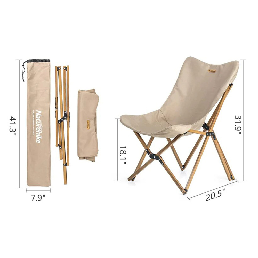 Кресло складное Naturehike Moon Beach MW01 NH19Y001-Z 600D Oxford-алюминий бежевый-4
