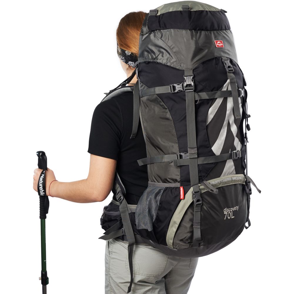 Рюкзак туристический Naturehike NH70B070-B 70 л+5 л черно-серый-10