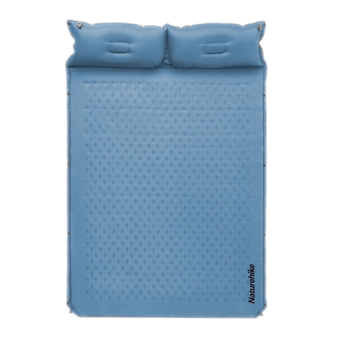 Коврик самонадувающийся двухместный с подушкой Naturehike CNH22DZ013, 30мм, голубой-1