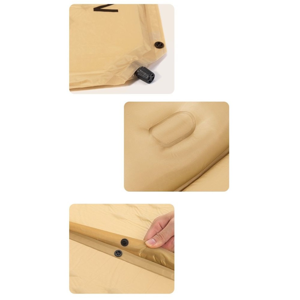 Коврик самонадувающийся двухместный с подушкой Naturehike CNH22DZ013, 30мм, желтый-5