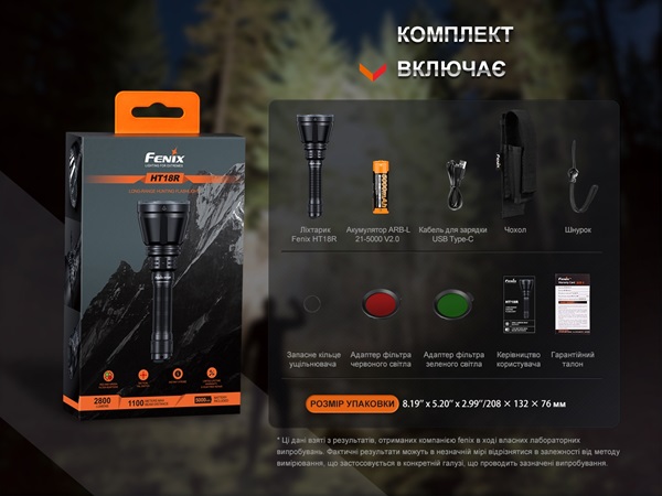 Дальнобойный фонарь Fenix HT18R-14