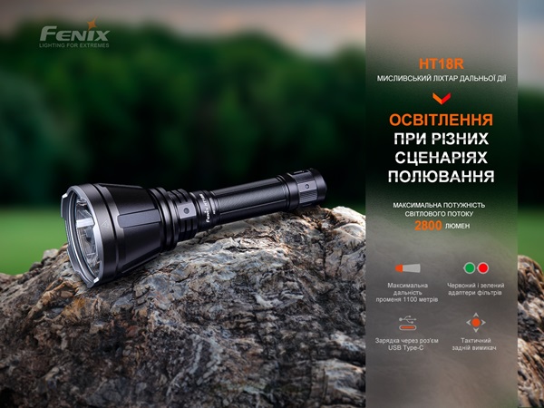 Дальнобойный фонарь Fenix HT18R-5
