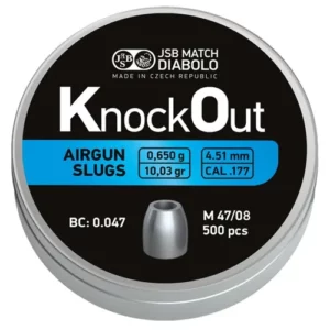 Пули для пневматики JSB Knock Out Slugs (4,5мм, 0,65г, 500 шт)