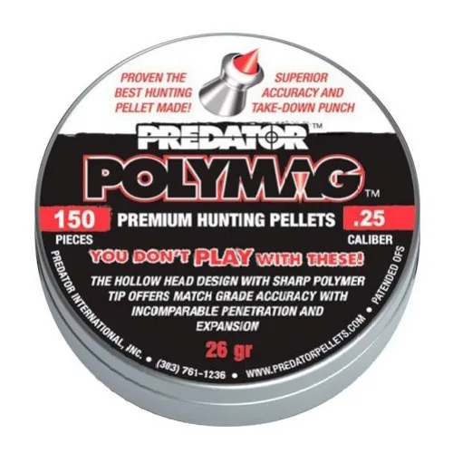 Пули для пневматики JSB Predator Polymag (6,35мм, 1,64г, 150 шт) Пули для пневматики JSB Predator Polymag (6,35мм, 1,64г, 150 шт)