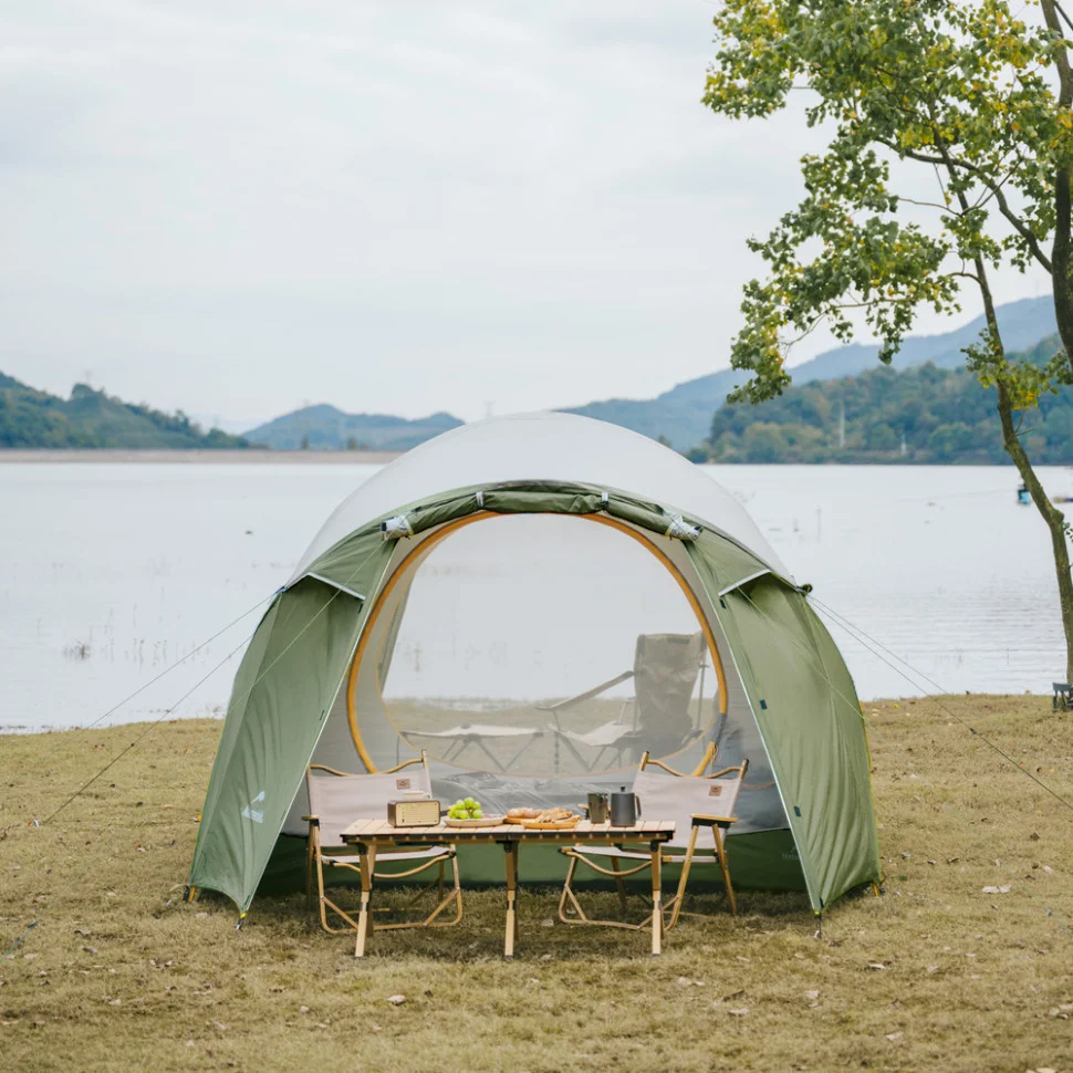 Палатка четырехместная Naturehike KOTA 4 CNK2450WS041, темно-зеленая-10
