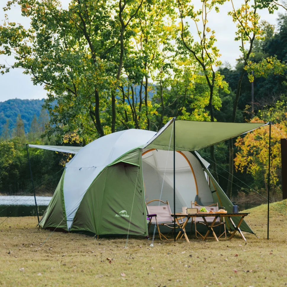 Палатка четырехместная Naturehike KOTA 4 CNK2450WS041, темно-зеленая-4