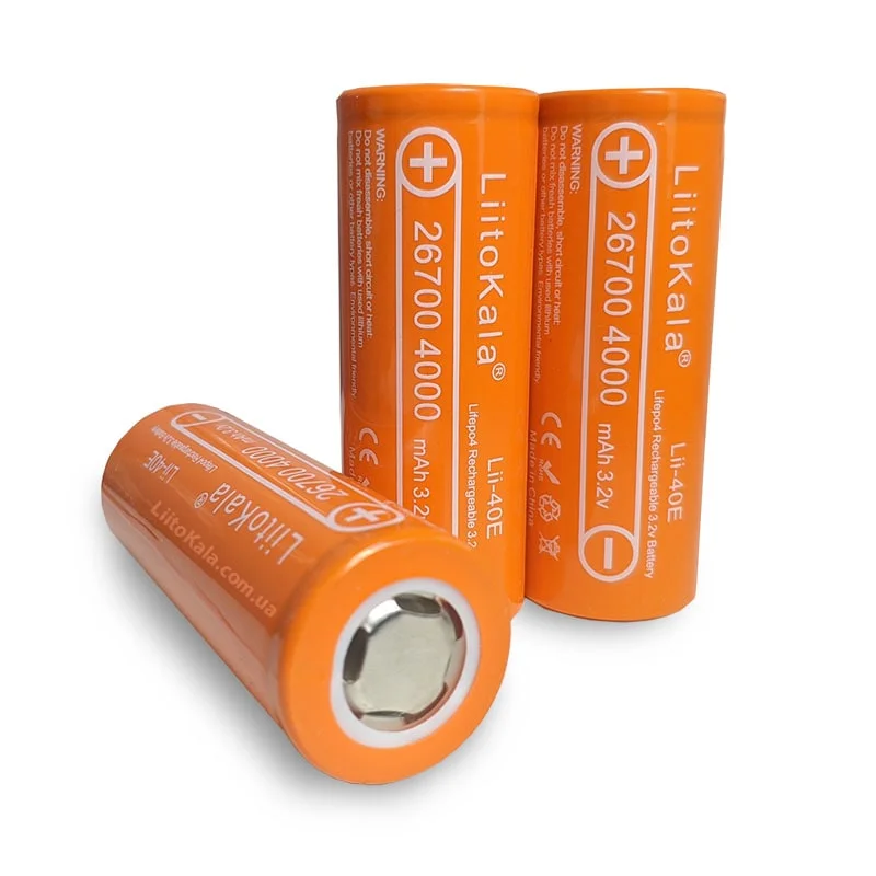 Аккумулятор 26700, LiitoKala Lii-40E, 3.2V, 4000mAh Аккумулятор 26700, LiitoKala Lii-40E, 3.2V, 4000mAh