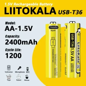 Аккумулятор AA, LiitoKala USB-T36 1.5V, 2400mAh